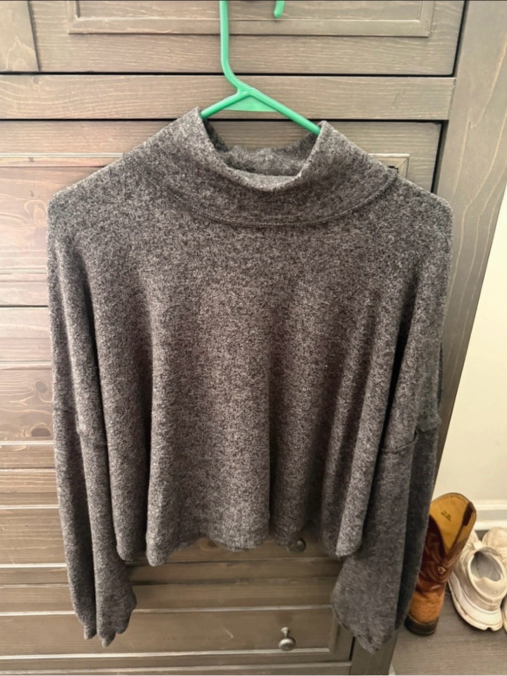 Cozy Gray Turtleneck Sweater - Relaxed Soft Knit